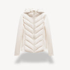 Women's Quilted Jacket with Relaxed Hooded Fit and Stitch Pattern - Image 4