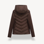 Women's Quilted Jacket with Relaxed Hooded Fit and Stitch Pattern - Image 5