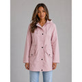 Women's Rain Jacket Adjustable Mid-Length Parka Button-Front - Image 1