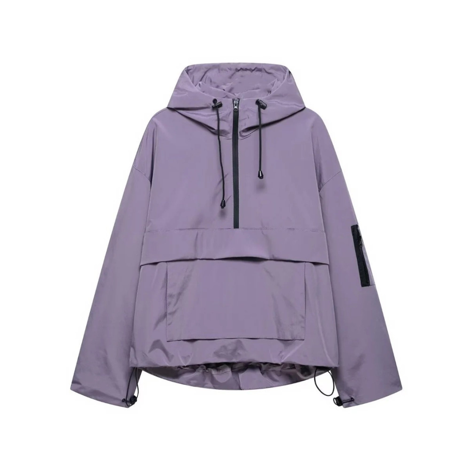 Women's Rain Jacket Relaxed Hooded Anorak Half-Zip - Image 1