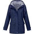 Women's Rain Jacket Relaxed Waterproof Coat Button-Front - Image 1