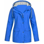 Women's Rain Jacket Relaxed Waterproof Coat Button-Front - Image 7