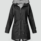 Women's Raincoat with Adjustable Hood and Button-Front - Image 1