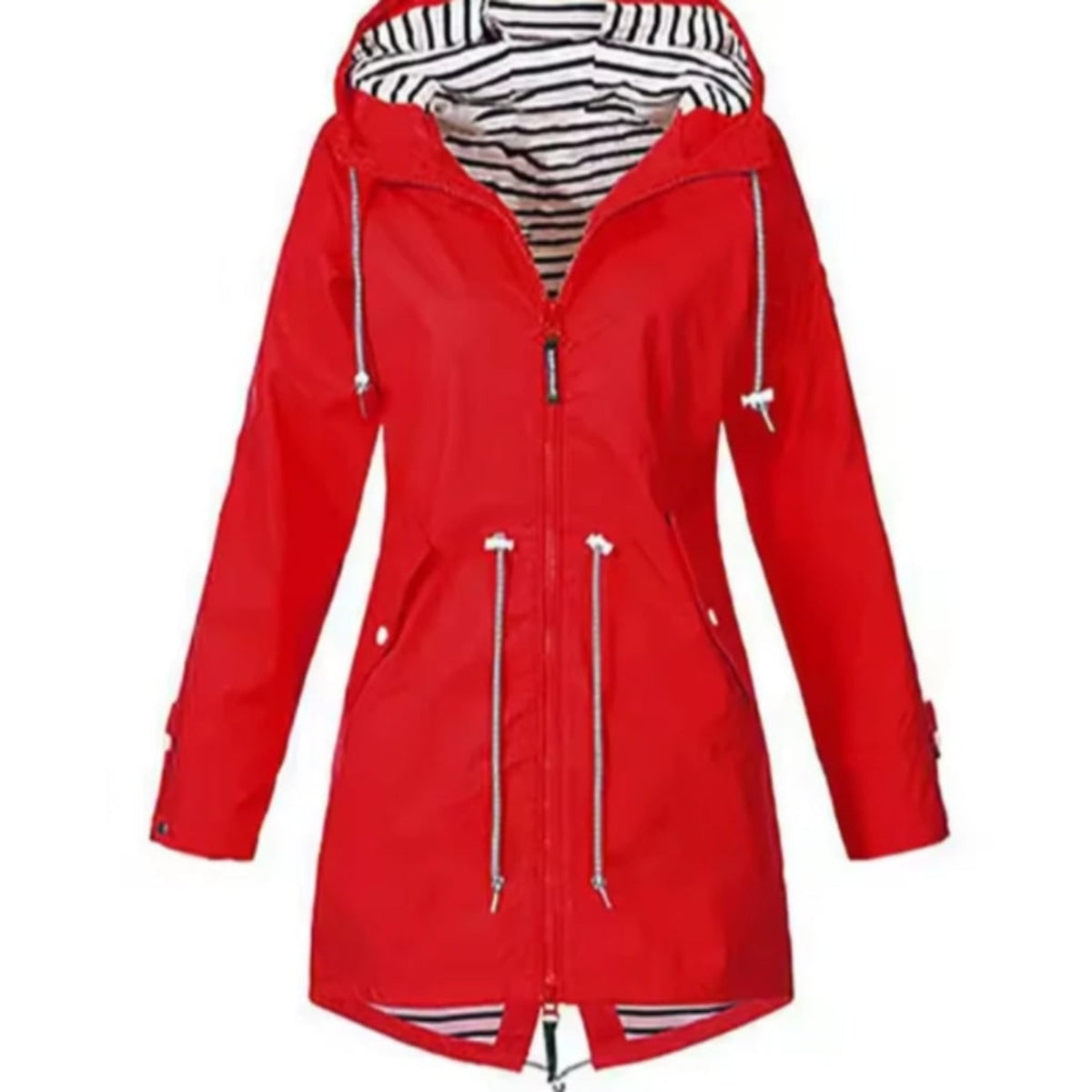 Women's Raincoat with Adjustable Hood and Button-Front - Image 3