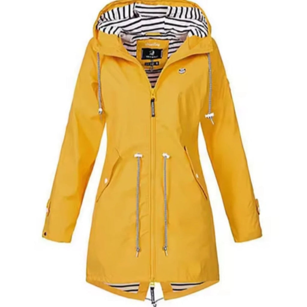 Women's Raincoat with Adjustable Hood and Button-Front - Image 4