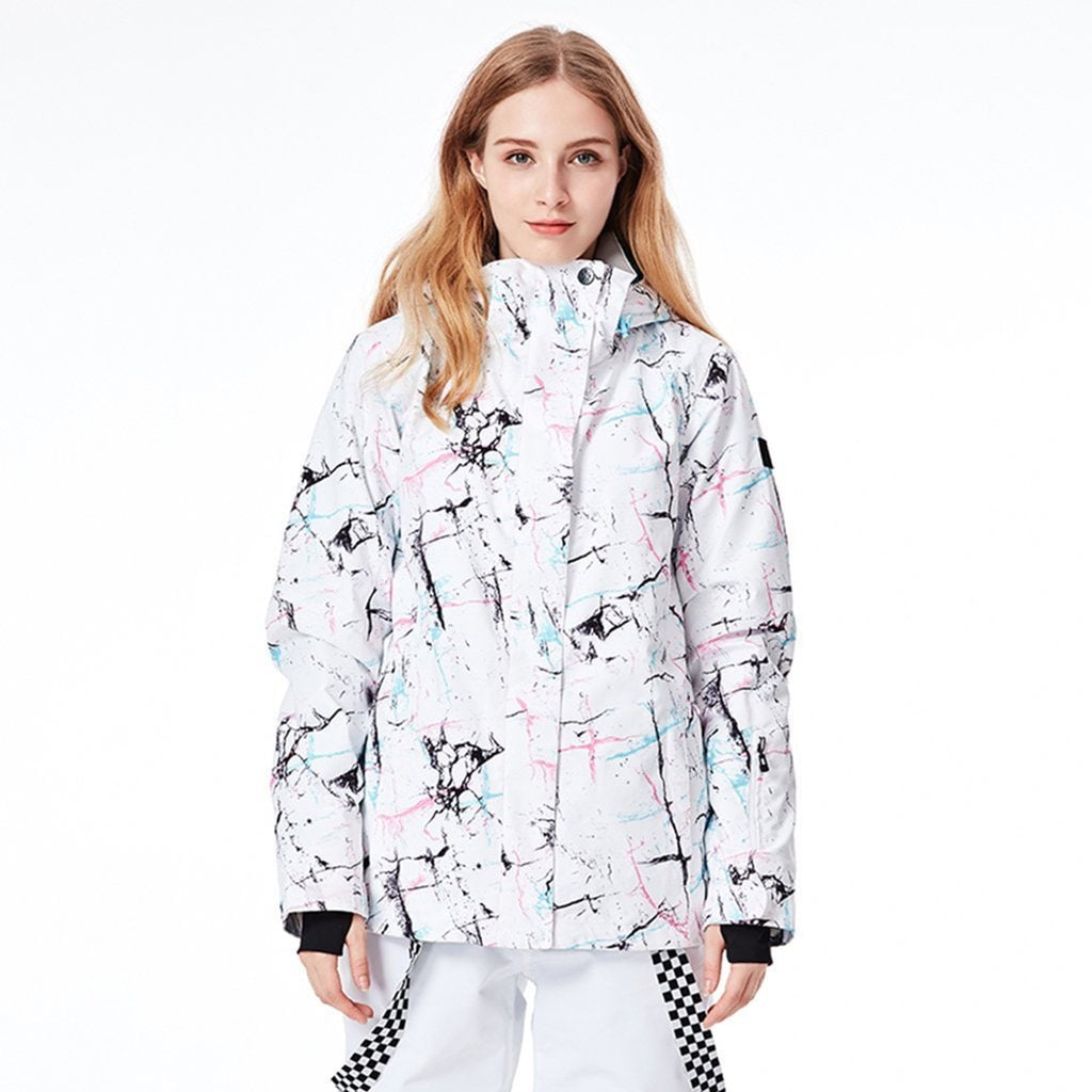 Women's Ski Jacket with Waterproof Shell and Printed Pattern - Image 1