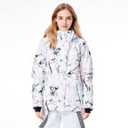 Women's Ski Jacket with Waterproof Shell and Printed Pattern - Image 1