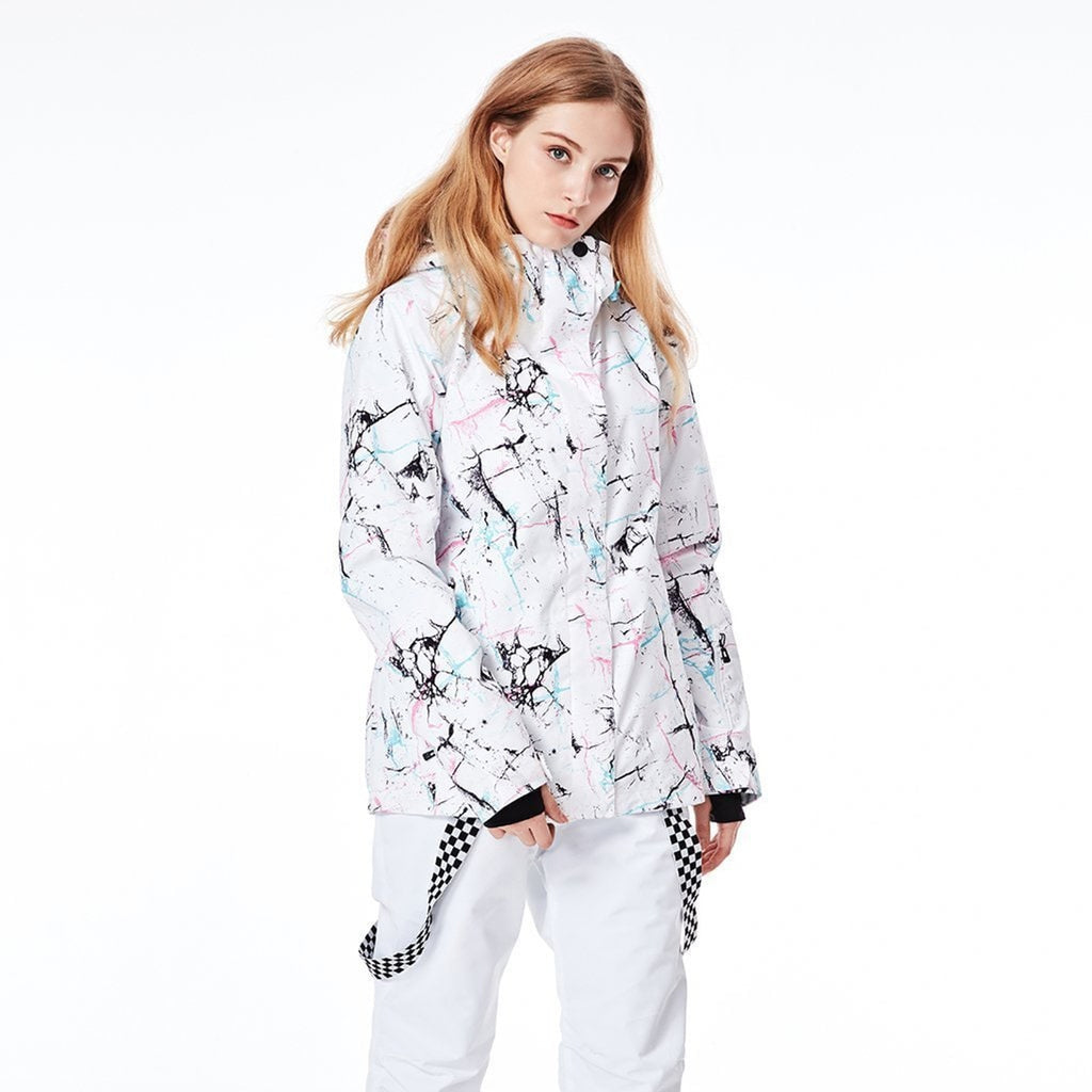 Women's Ski Jacket with Waterproof Shell and Printed Pattern - Image 3