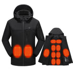 Women's Softshell Jacket Heated With USB Power Full Zip Hooded Coat Powered By Your Own 5V Bank - Image 1