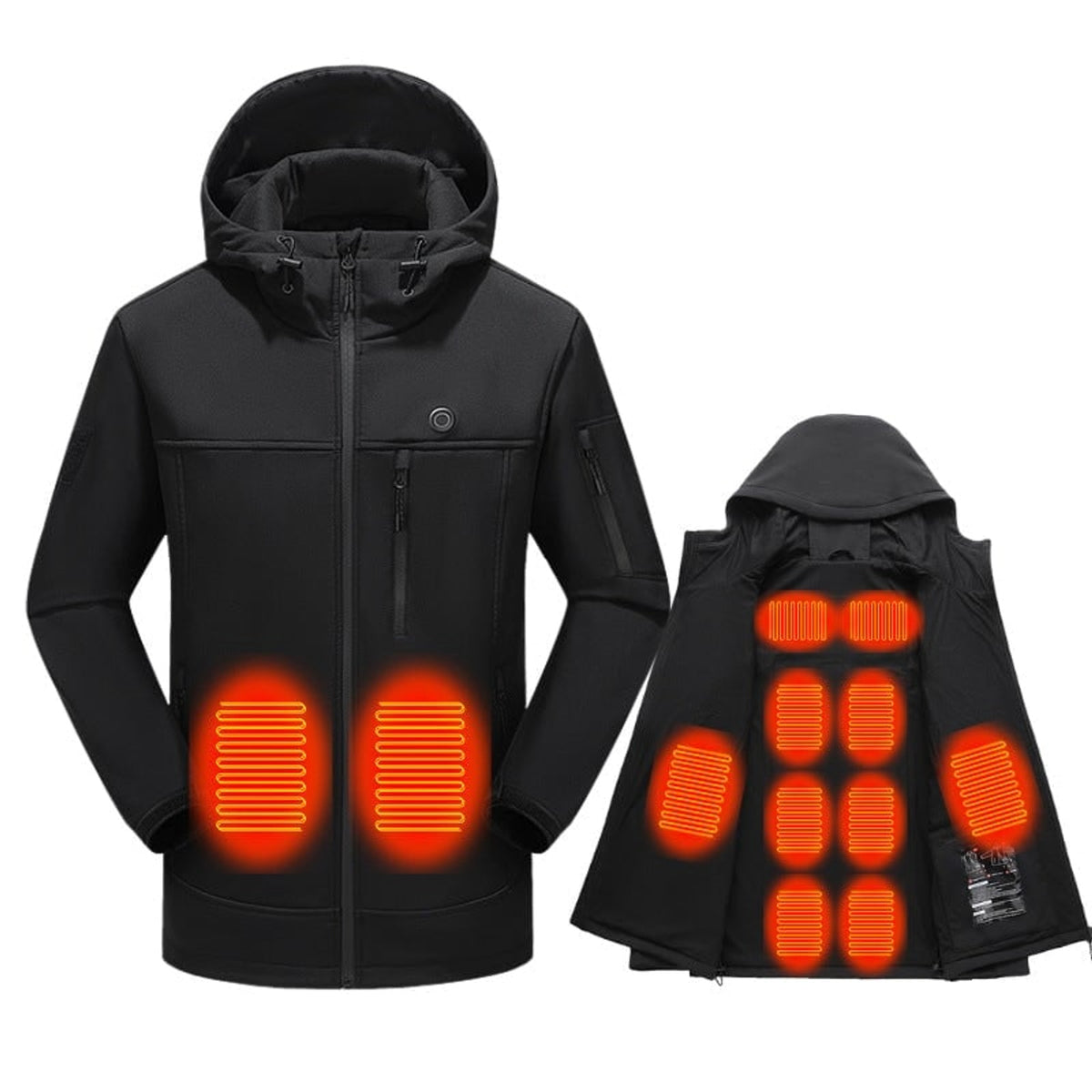 Women's Softshell Jacket Heated With USB Power Full Zip Hooded Coat Powered By Your Own 5V Bank - Image 1