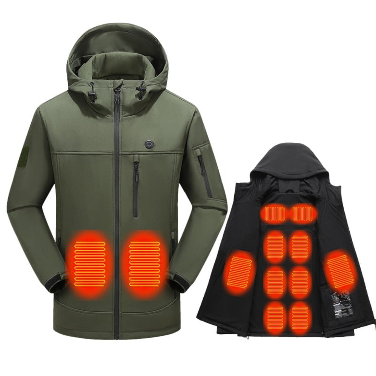 Women's Softshell Jacket Heated With USB Power Full Zip Hooded Coat Powered By Your Own 5V Bank - Image 5