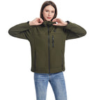 Women's Softshell Jacket Heated With USB Power Full Zip Hooded Coat Powered By Your Own 5V Bank - Image 6