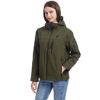 Women's Softshell Jacket Heated With USB Power Full Zip Hooded Coat Powered By Your Own 5V Bank - Image 7