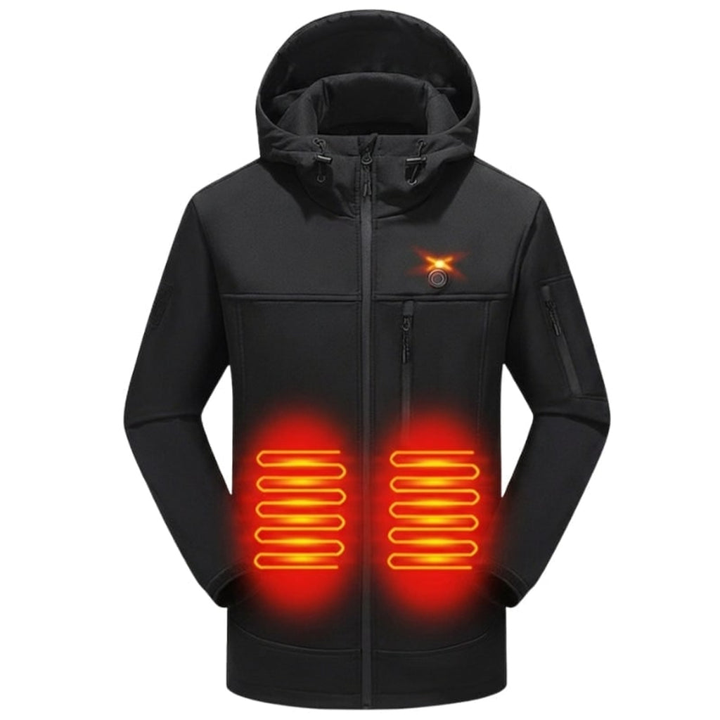 Women's Softshell Jacket Heated With USB Power Full Zip Hooded Coat Powered By Your Own 5V Bank - Image 3