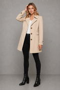 Women's Trench Coat Classic Longline Button-Front - Image 1