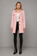 Women's Trench Coat Classic Longline Button-Front - Image 7