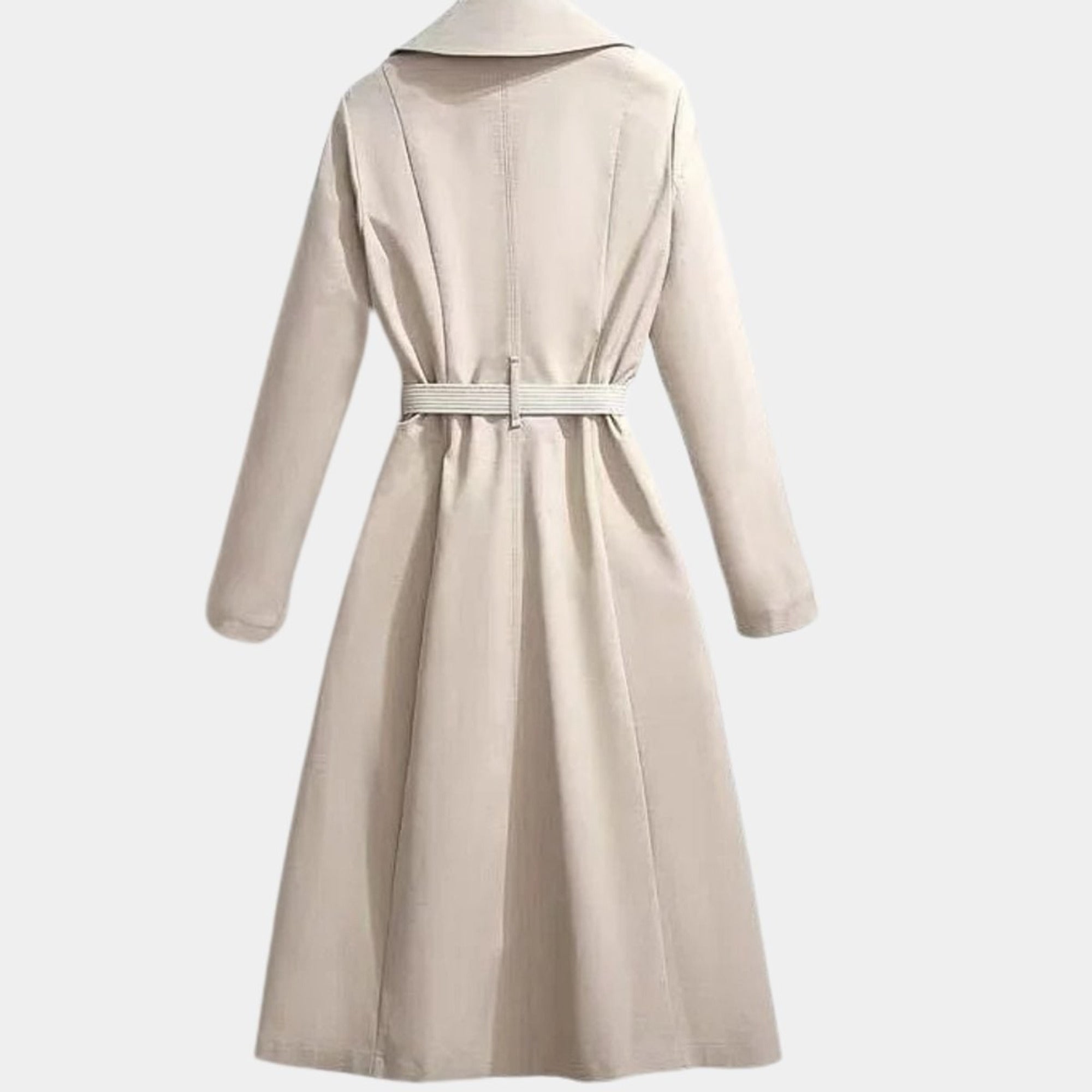 Women's Trench Coat Classic Midi Belted Scarf - Image 1
