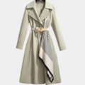 Women's Trench Coat Classic Midi Belted Scarf - Image 3