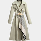 Women's Trench Coat Classic Midi Belted Scarf - Image 3