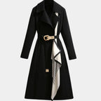 Women's Trench Coat Classic Midi Belted Scarf - Image 5