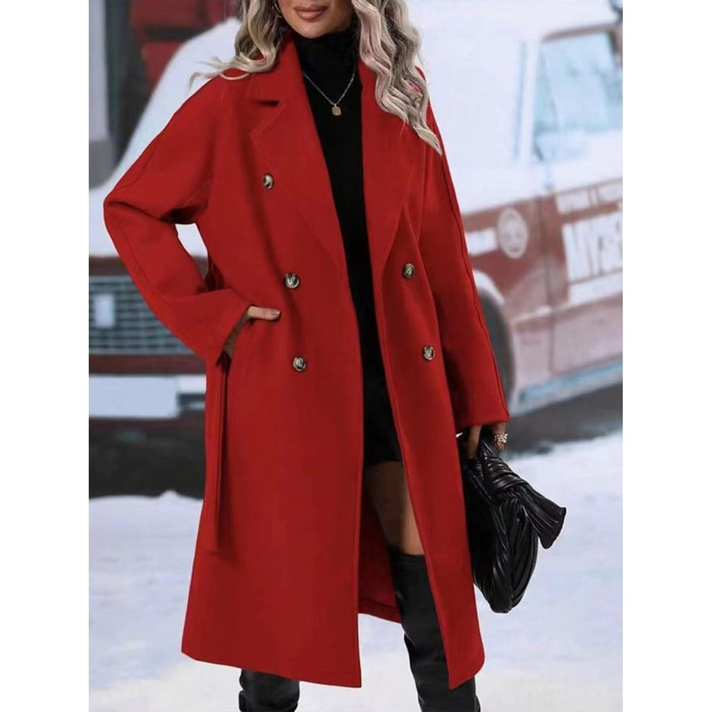 Women's Trench Coat Double Breasted Longline - Image 1