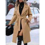Women's Trench Coat Double Breasted Longline - Image 11