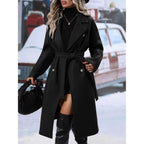 Women's Trench Coat Double Breasted Longline - Image 5