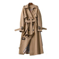 Women's Trench Coat Double-Breasted Longline Belted - Image 1