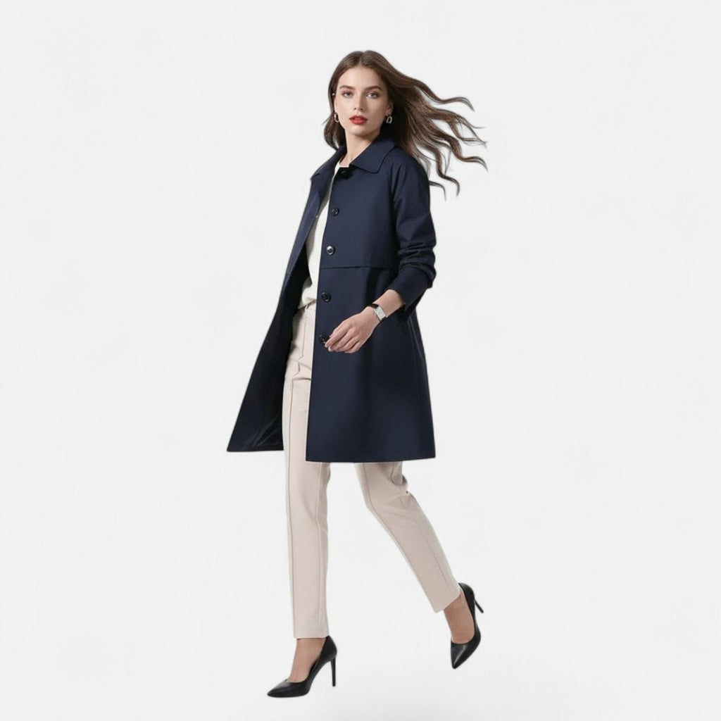 Women's Trench Coat Double Breasted Mid-Length Classic - Image 5