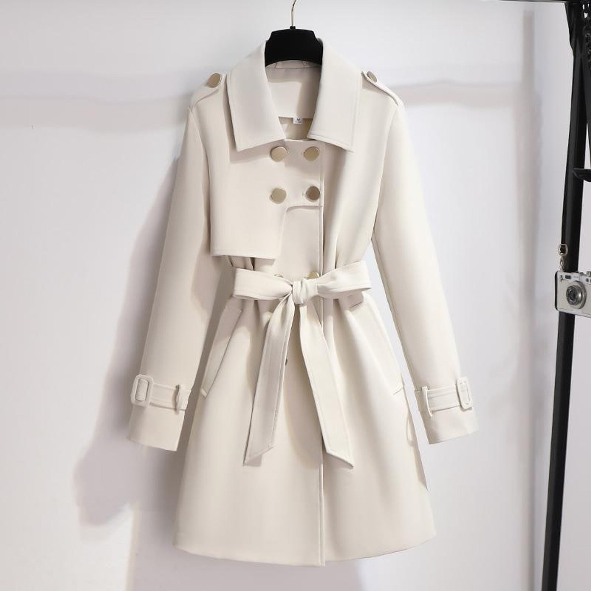 Women's Trench Coat Double-Breasted With Belt - Image 1