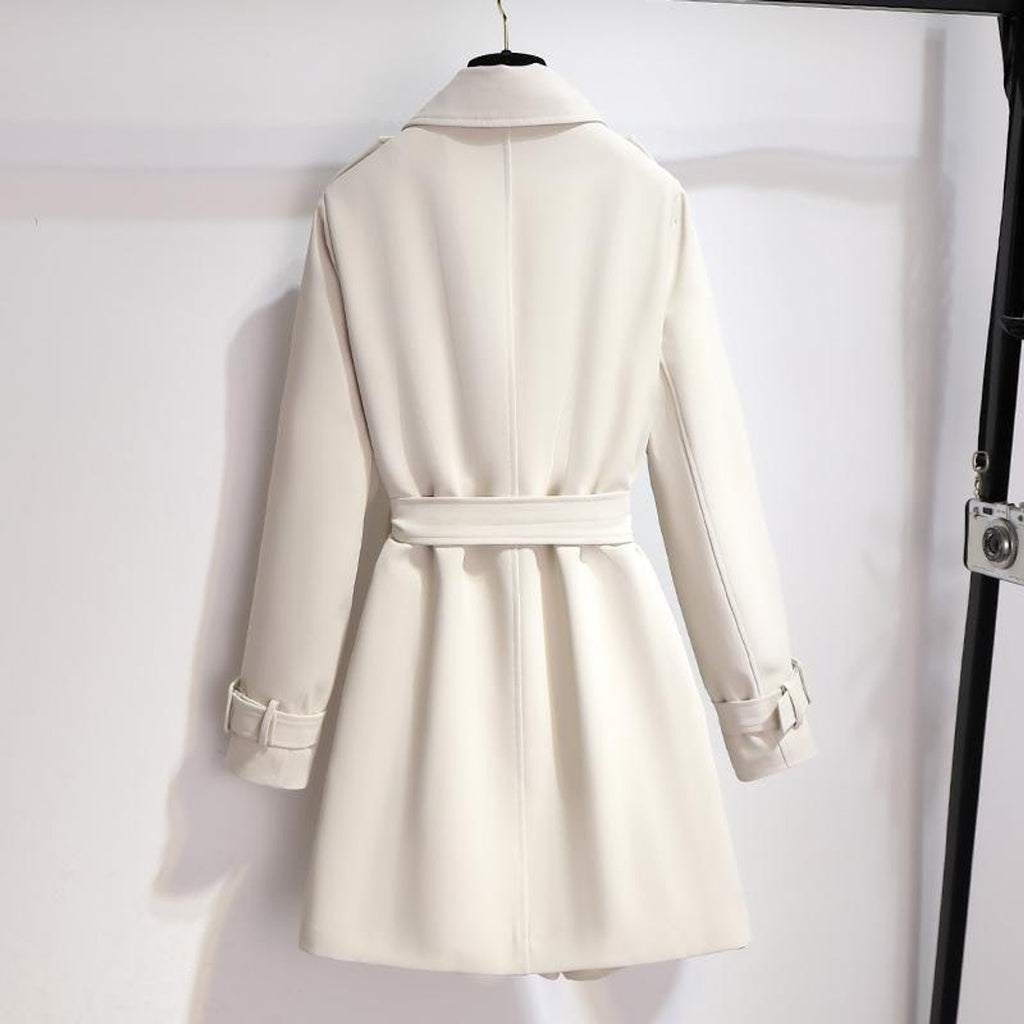 Women's Trench Coat Double-Breasted With Belt - Image 2