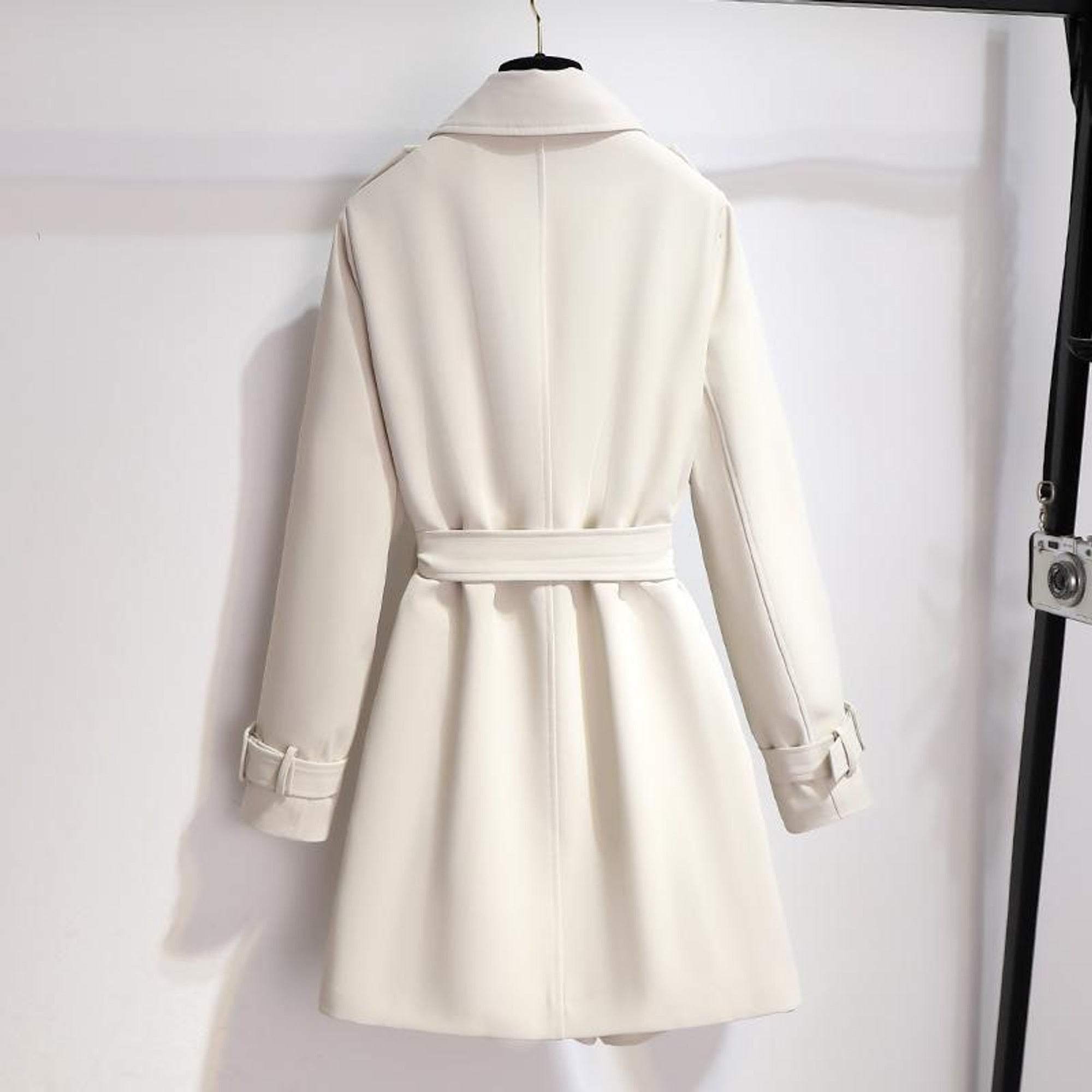 Women's Trench Coat Double-Breasted With Belt - Image 2