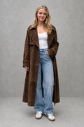 Women's Trench Coat Long Belted Wide Lapels - Image 1