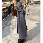 Women's Trench Coat Long Double Breasted Longline - Image 8