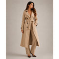 Women's Trench Coat Long Double-Breasted With Belt - Image 1