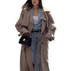 Women's Trench Coat Long Double-Breasted With Belt - Image 4