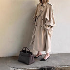 Women's Trench Coat Long Double-Breasted With Belt - Image 6