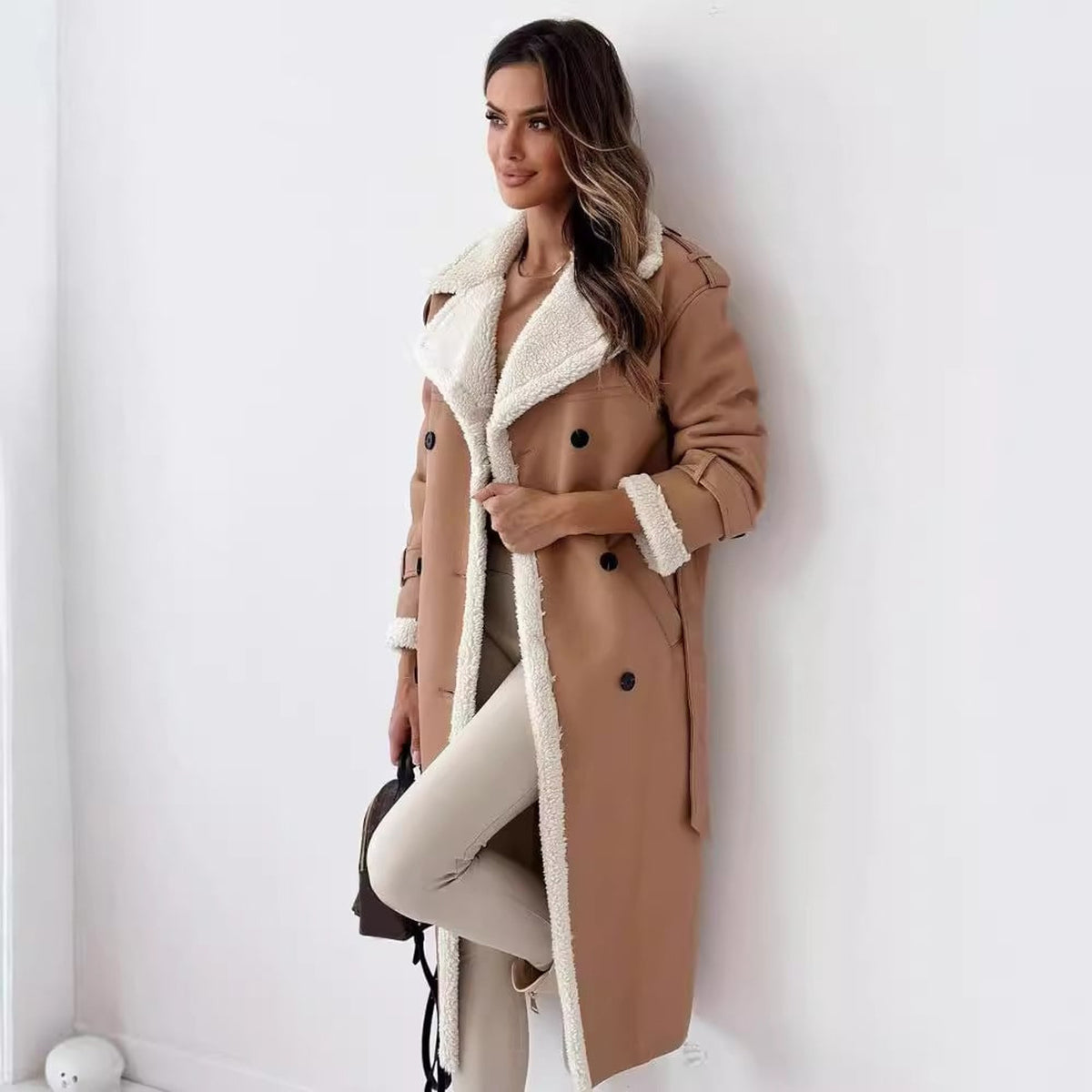 Women's Trench Coat Longline Double-Breasted - Image 6