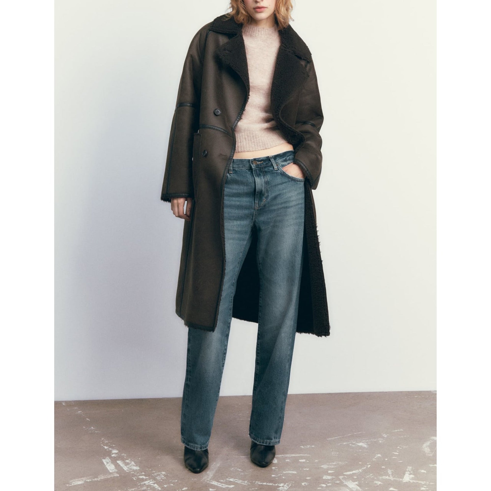 Women's Trench Coat Longline Double-Breasted - Image 8