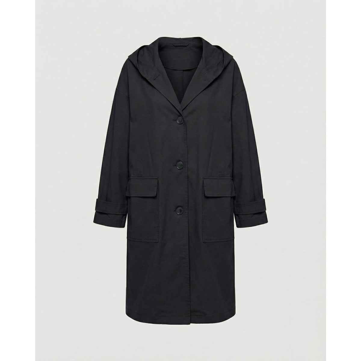Women's Trench Coat Longline Hooded Button-Front - Image 4