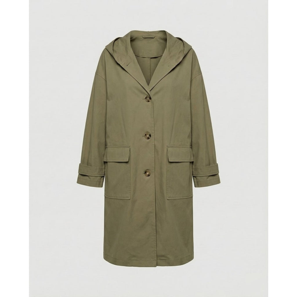 Women's Trench Coat Longline Hooded Button-Front - Image 5