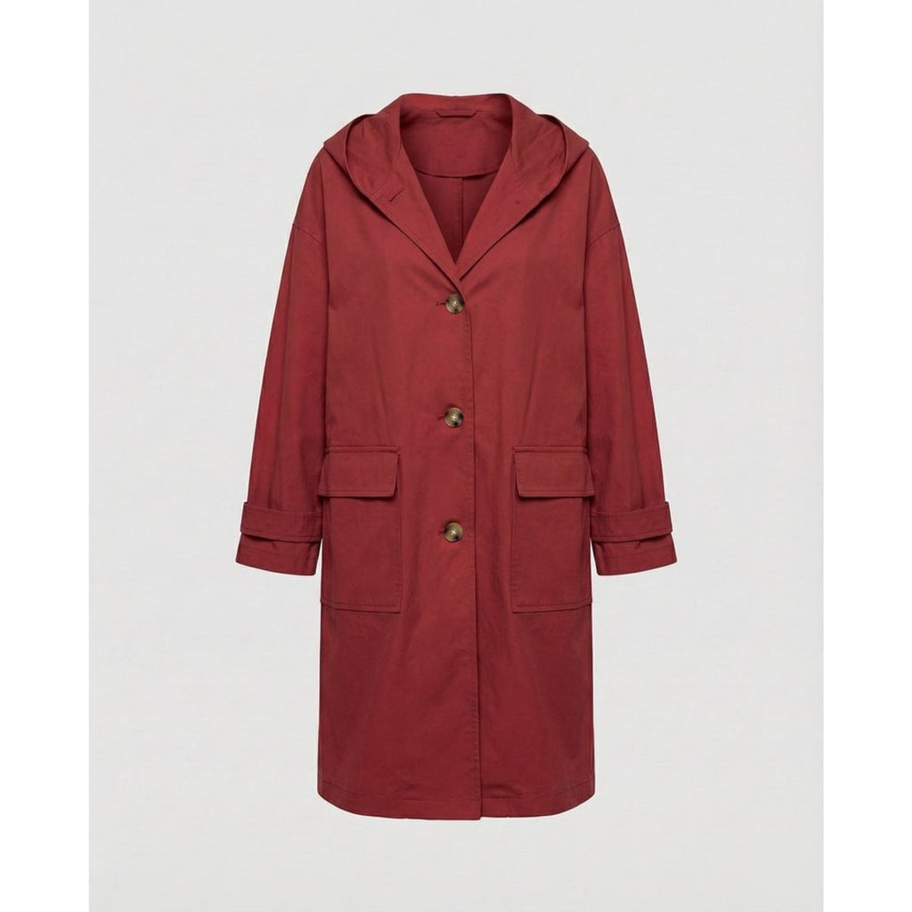 Women's Trench Coat Longline Hooded Button-Front - Image 6