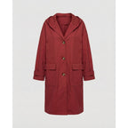 Women's Trench Coat Longline Hooded Button-Front - Image 6