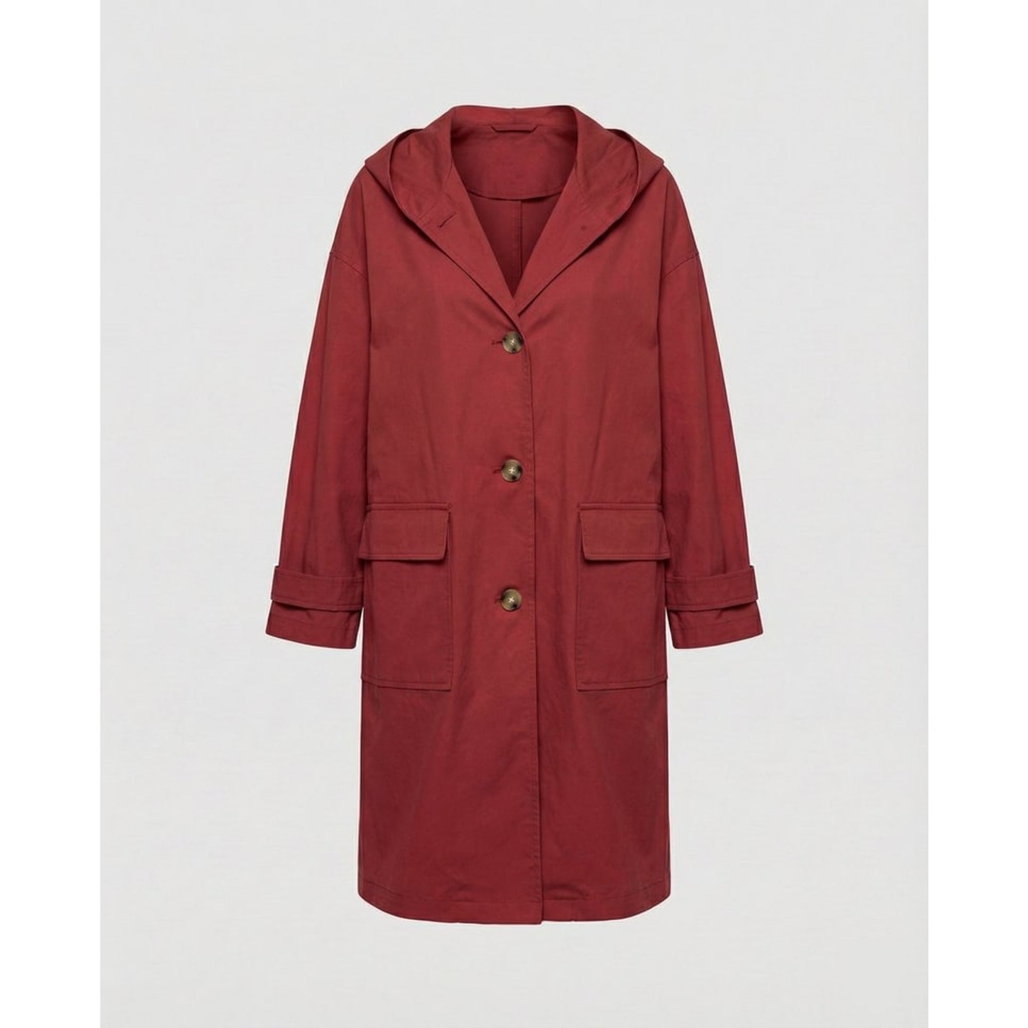 Women's Trench Coat Longline Hooded Button-Front - Image 6