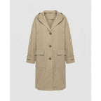 Women's Trench Coat Longline Hooded Button-Front - Image 7