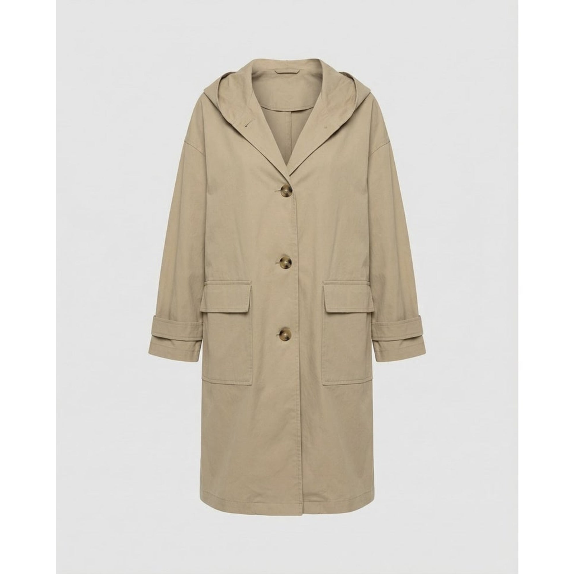 Women's Trench Coat Longline Hooded Button-Front - Image 7