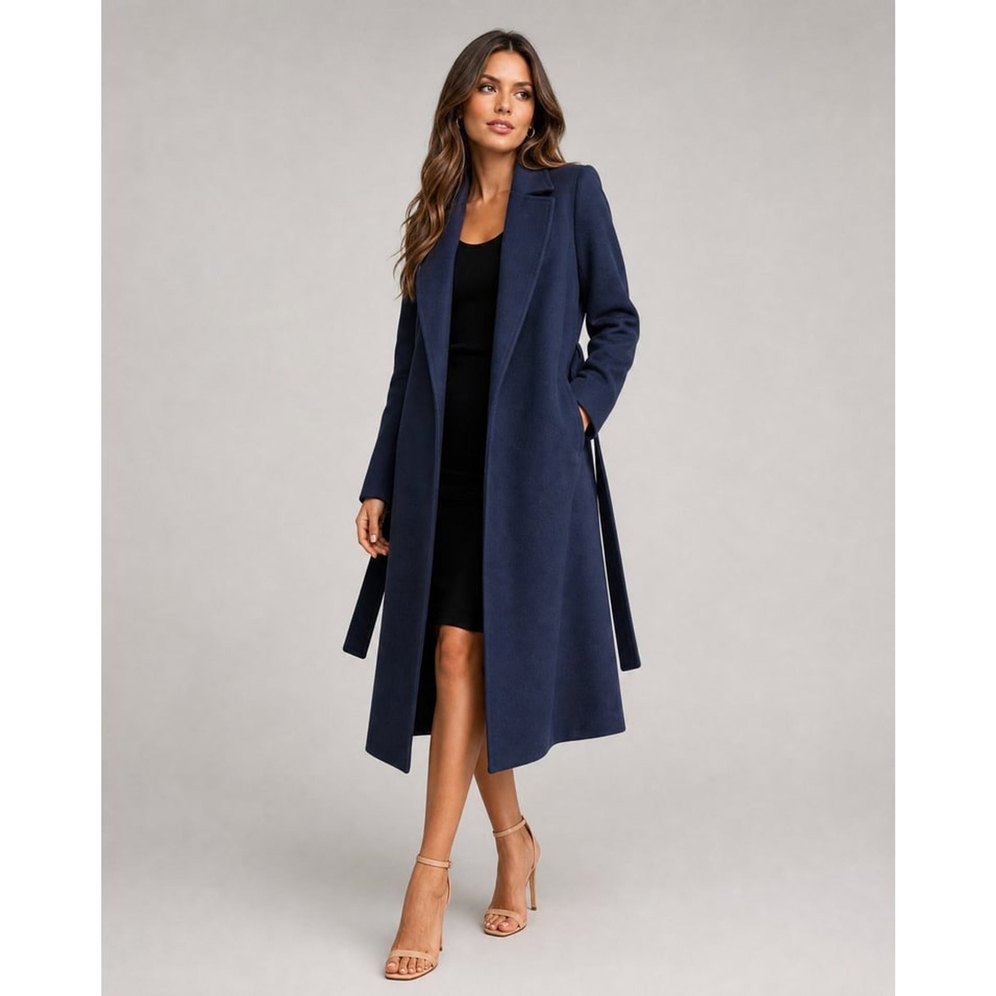Women's Trench Coat Longline With Self-Tie Belt - Image 1