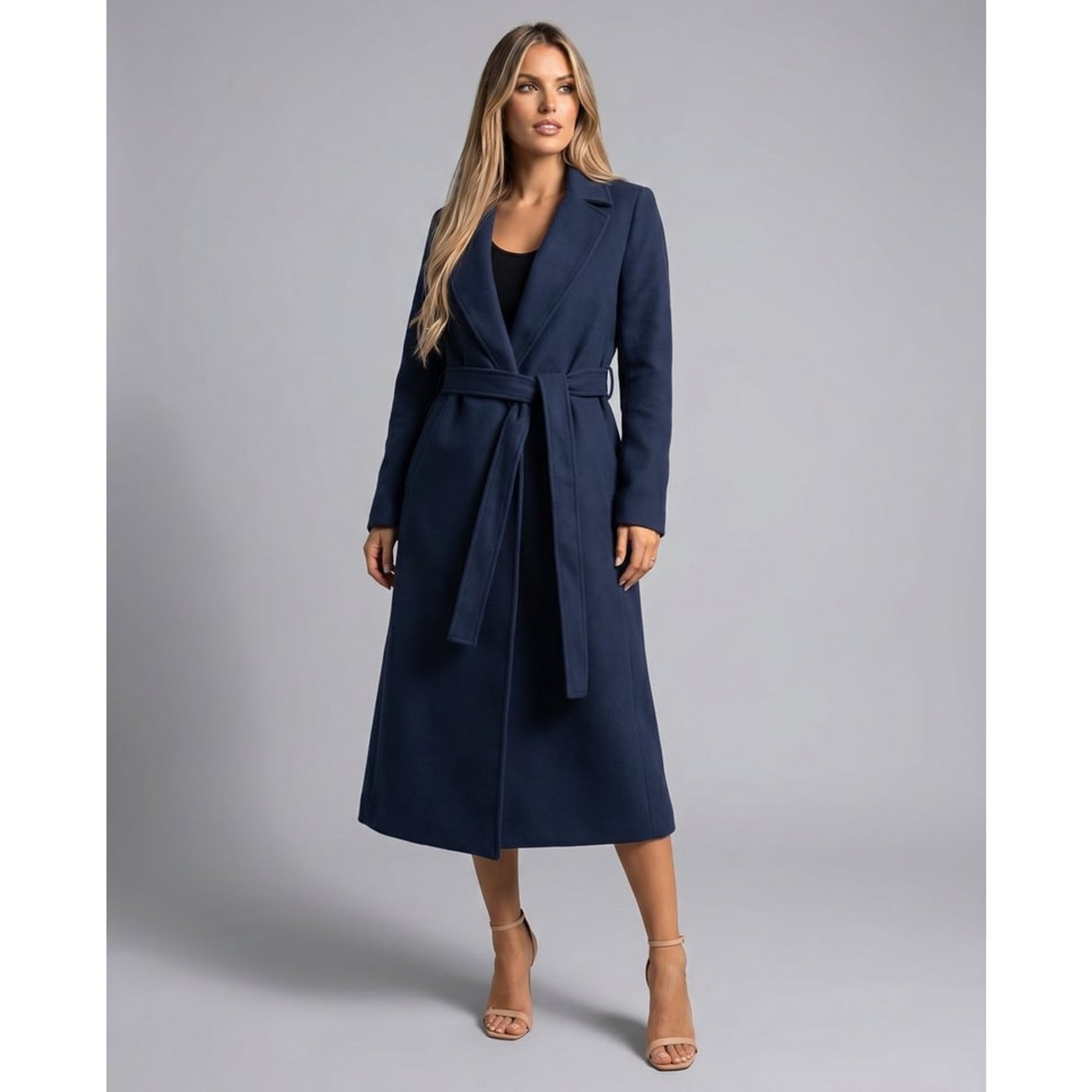 Women's Trench Coat Longline With Self-Tie Belt - Image 4