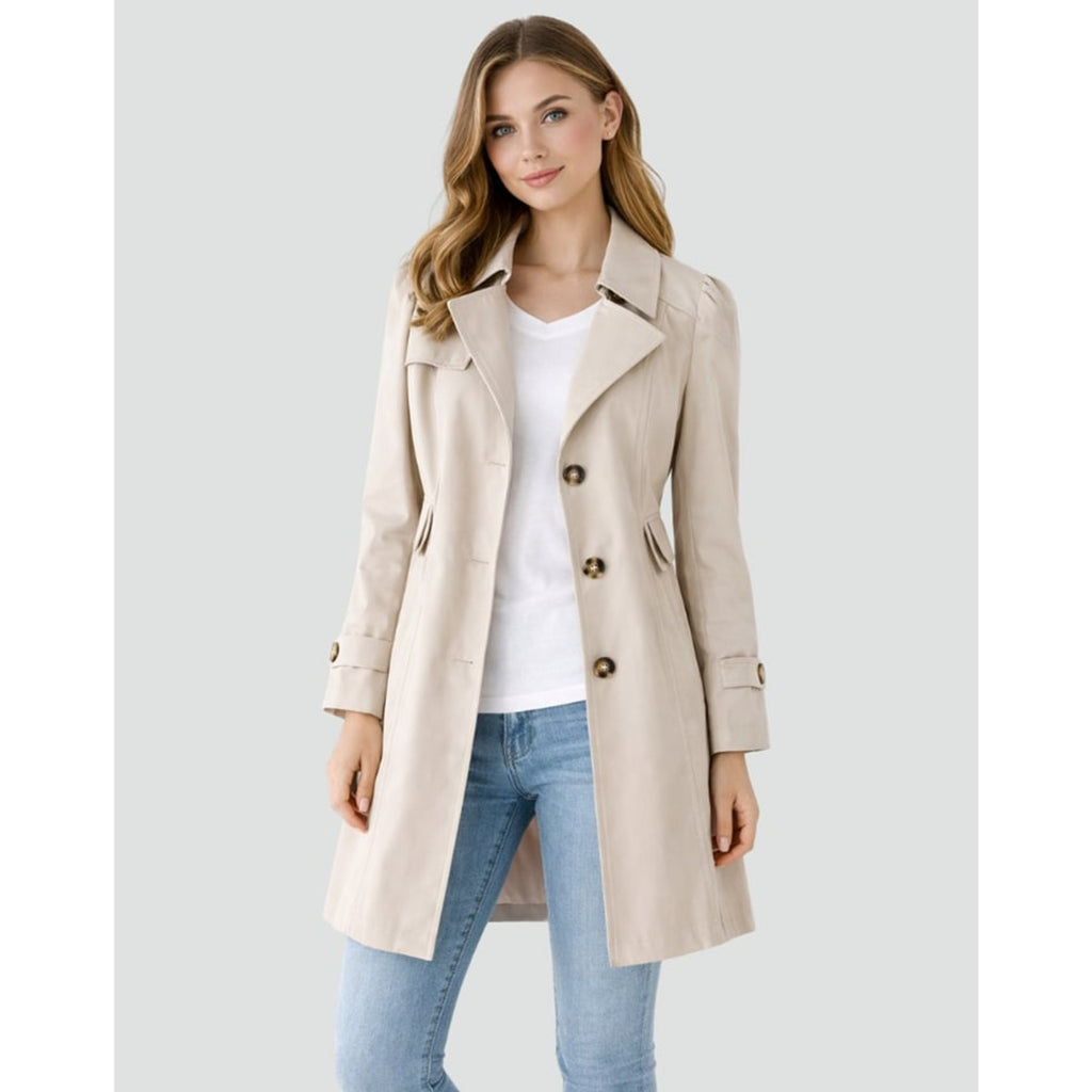 Women's Trench Coat Mid-Length Single-Breasted - Image 3