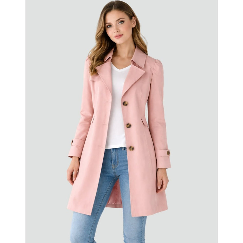 Women's Trench Coat Mid-Length Single-Breasted - Image 4